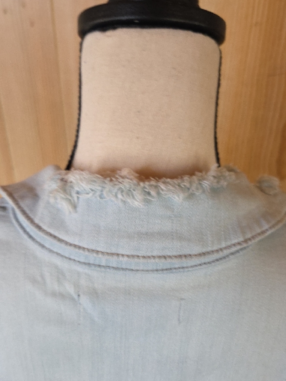 Just USA Light Blue Distressed Denim Jacket - Picture 6 of 9